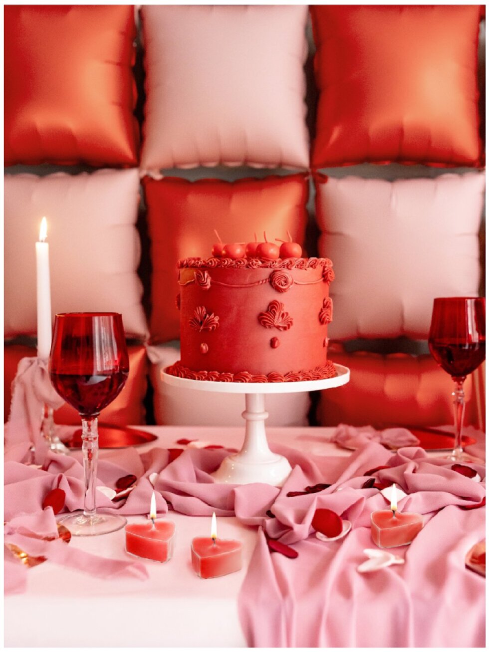 Svíčky srdce červené 4 cm – 10 ks