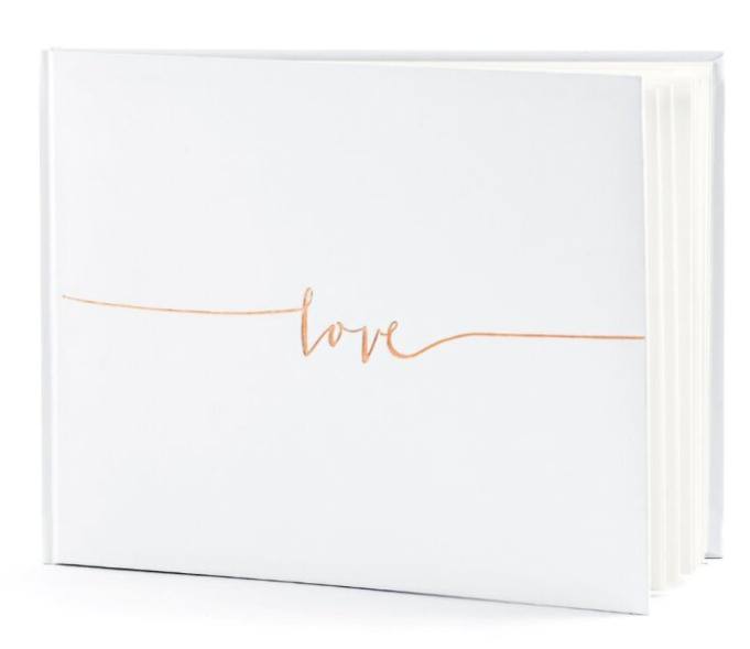 Svatební kniha hostů LOVE – bílá, pevná vazba