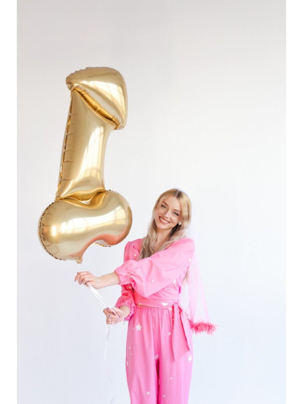 Fóliový balón penis zlatý 112 cm