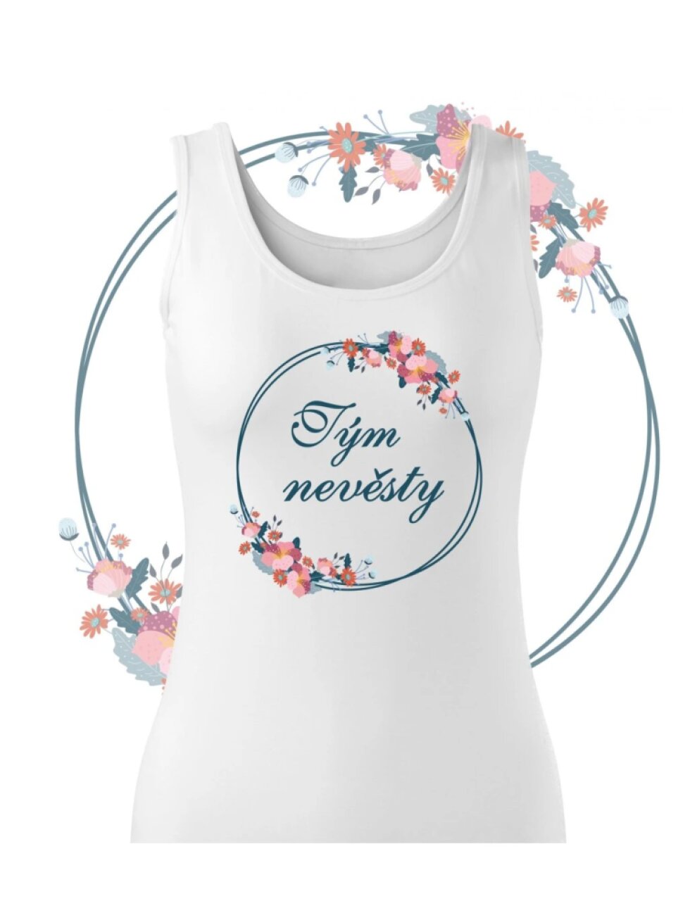 Květinové tílko modrý věneček- tým nevěsty