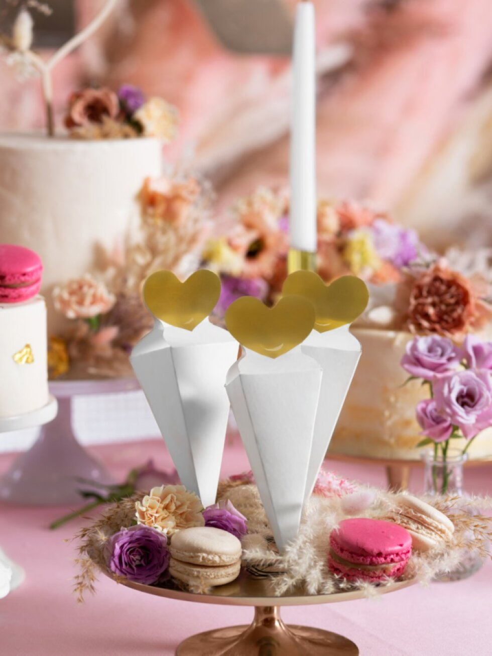 Krabičky ve tvaru srdce mix barev 5,5 × 18 × 5,5 cm, 6 ks