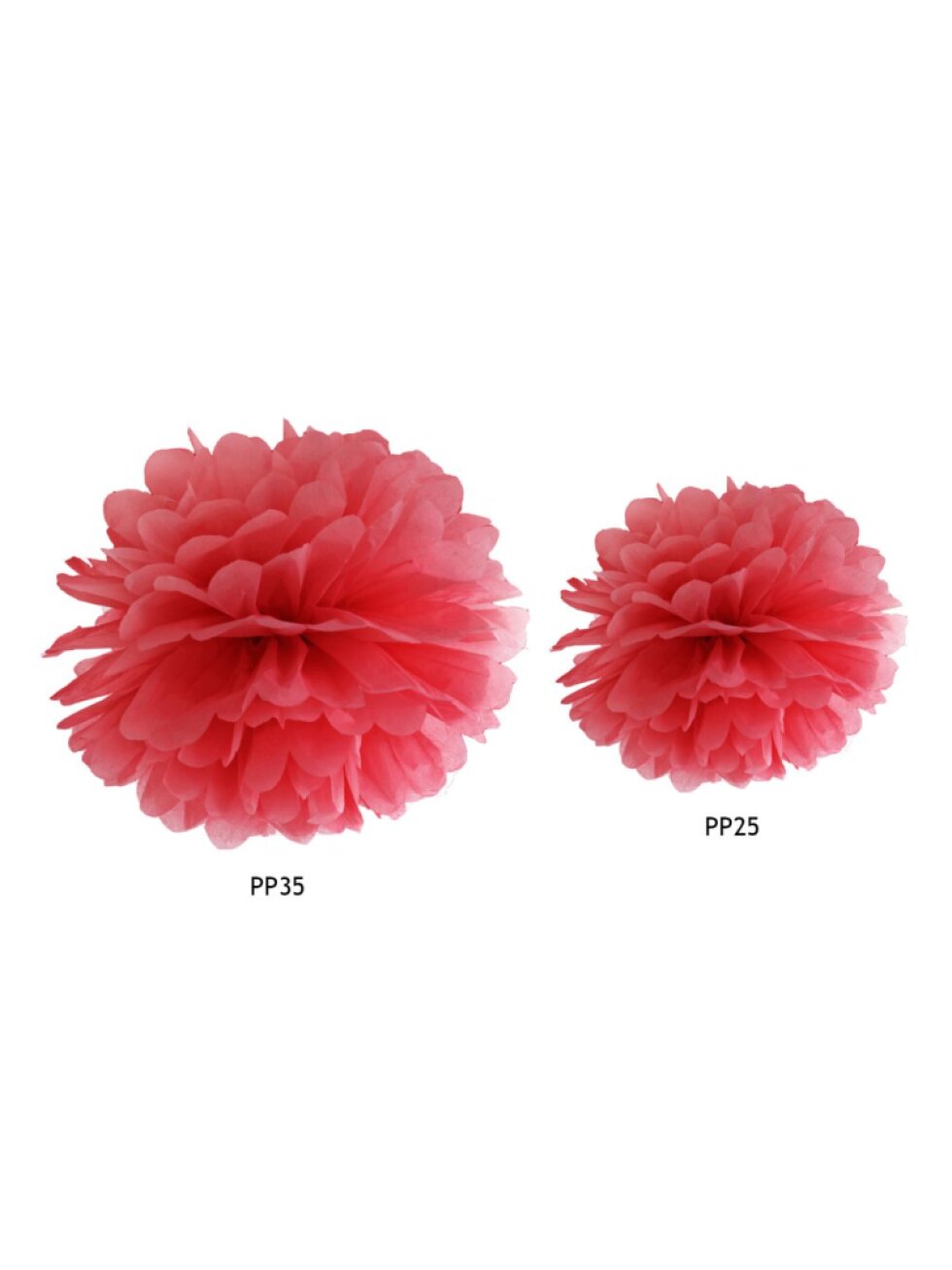Papírový pompon červený 25 cm