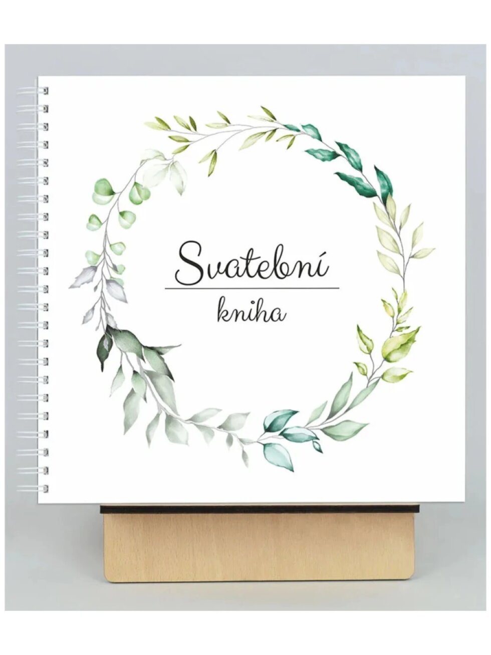 Svatební kniha Eukalyptus – čtvercová, kroužková