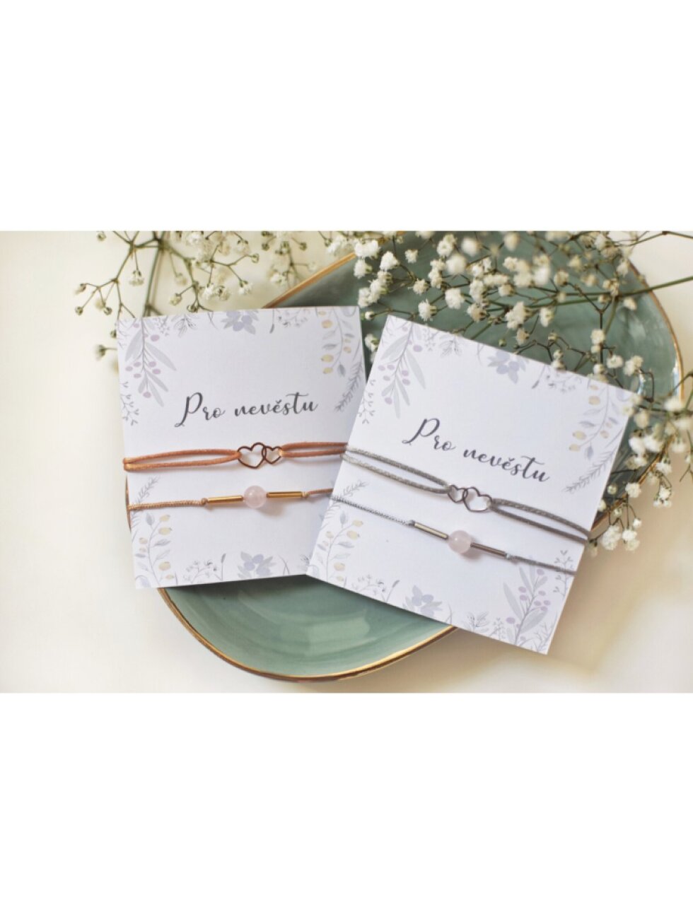 Náramkový set se srdíčky pro nevěstu
