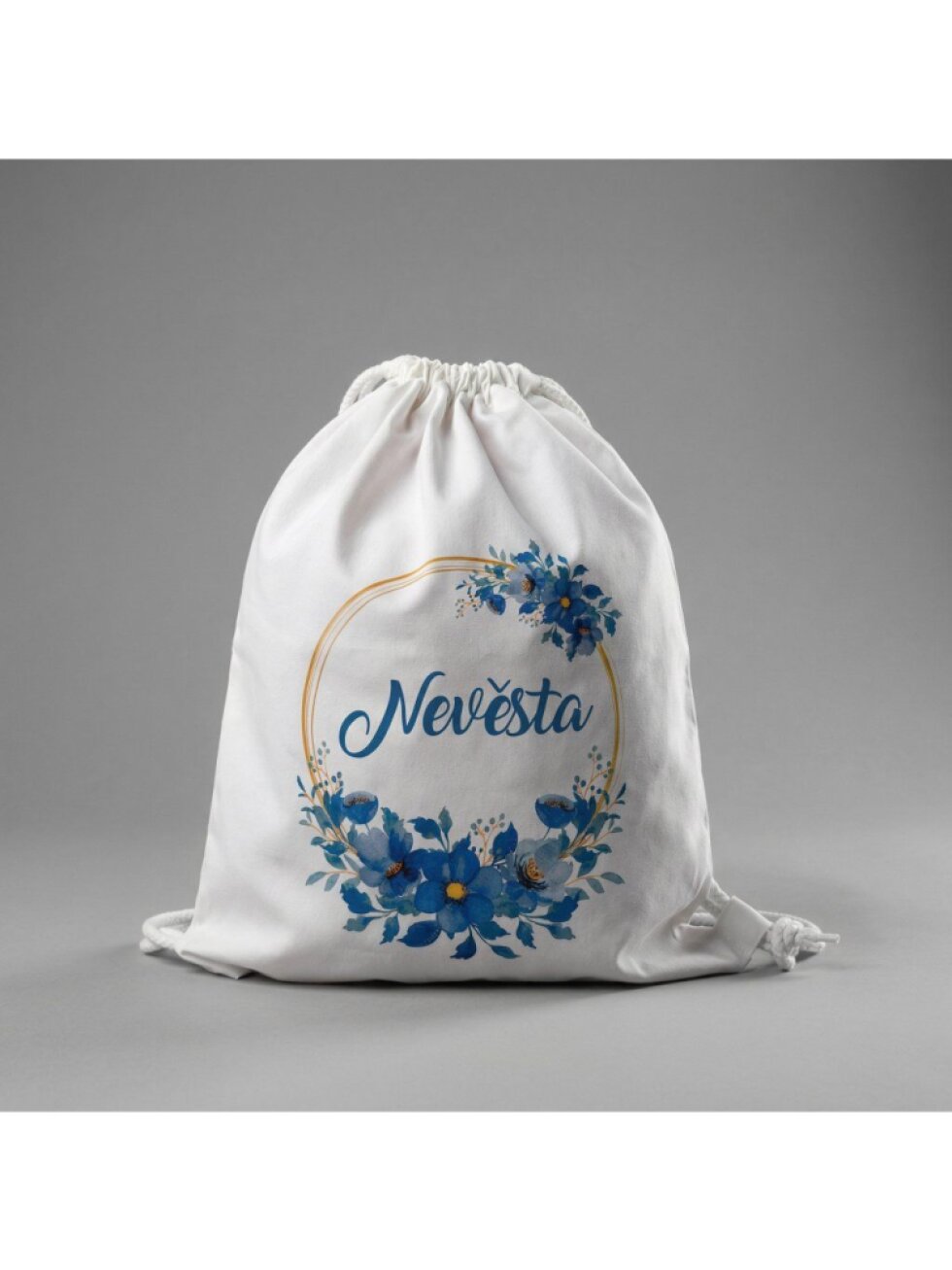 Bílý vak Nevěsta - modré květy