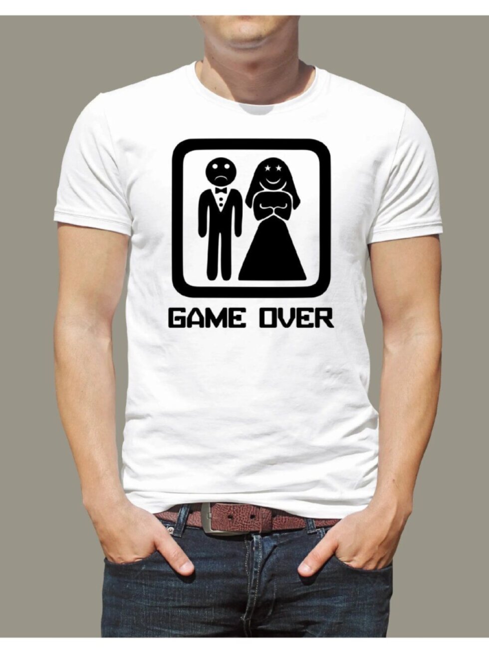 Pánské tričko Game over bílé