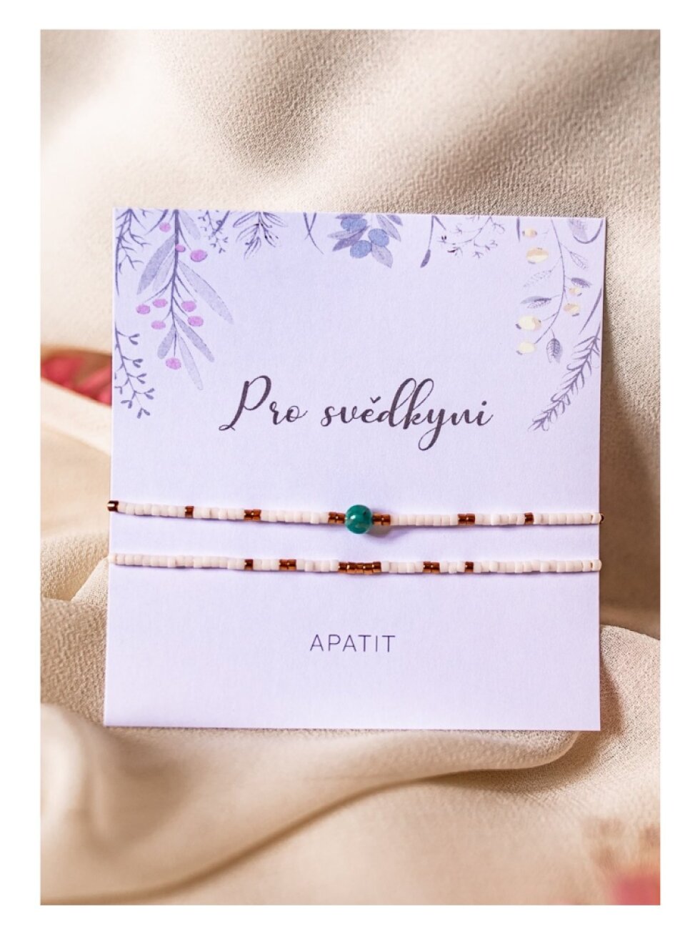 Náramkový set korálkový apatit pro svědkyni