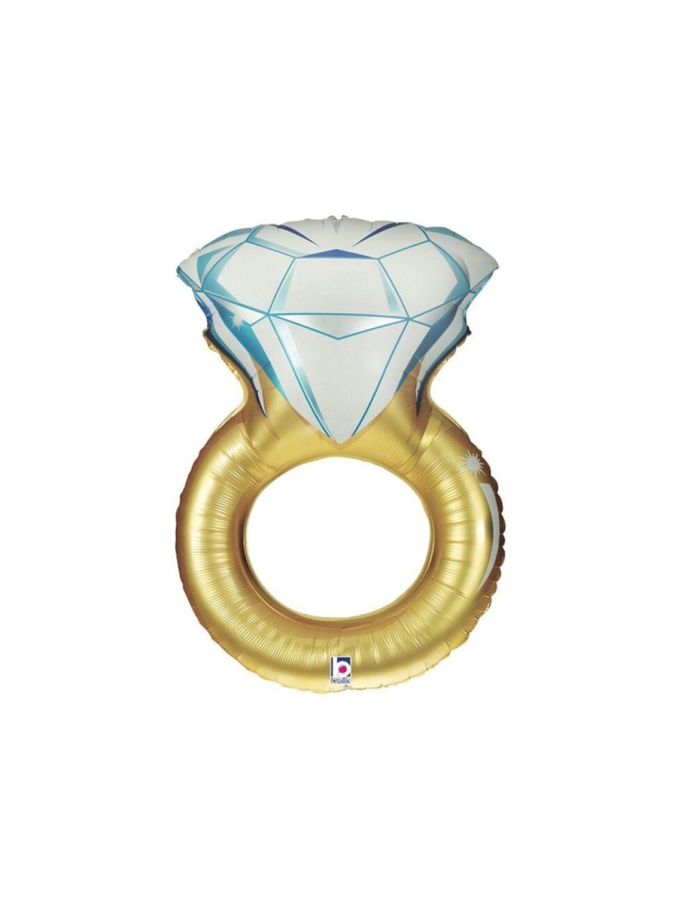 Balonek zásnubní prsten zlatý – dekorace na rozlučku i svatbu