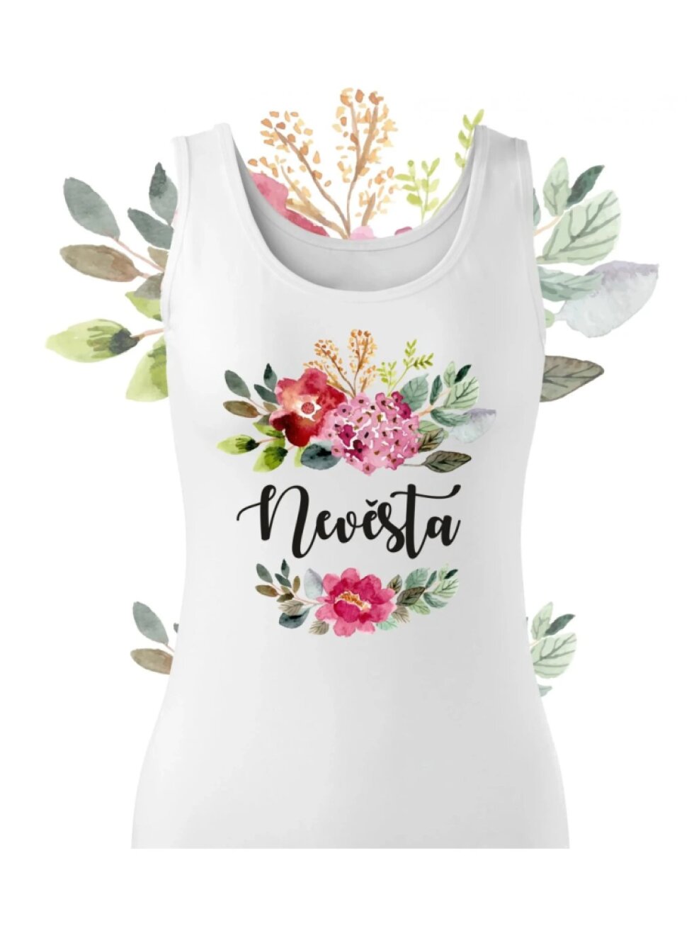 Tílko barevné květy - Nevěsta