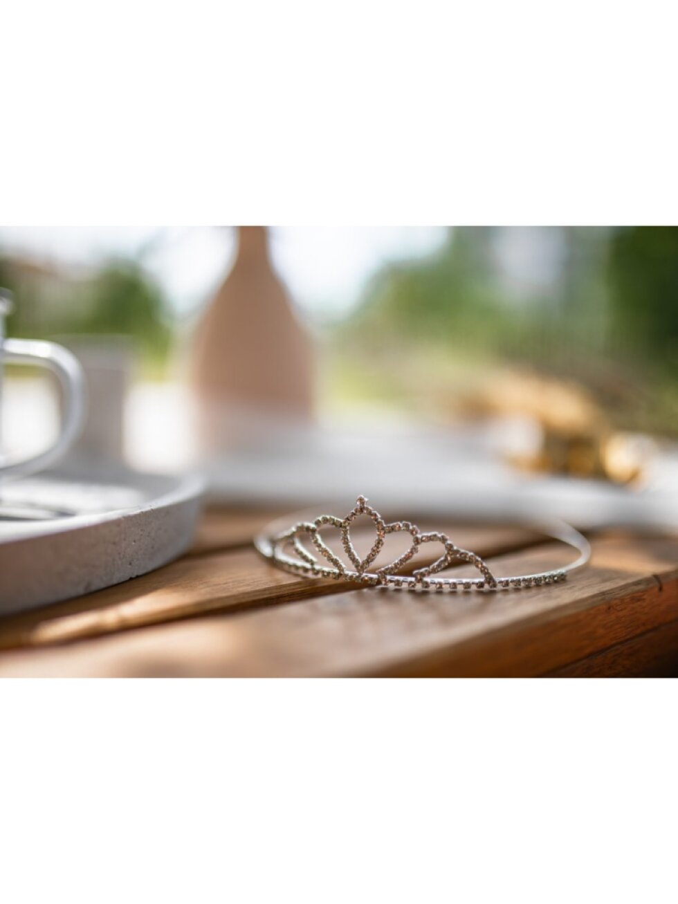 Stříbrná korunka s kamínky – pro nevěstu