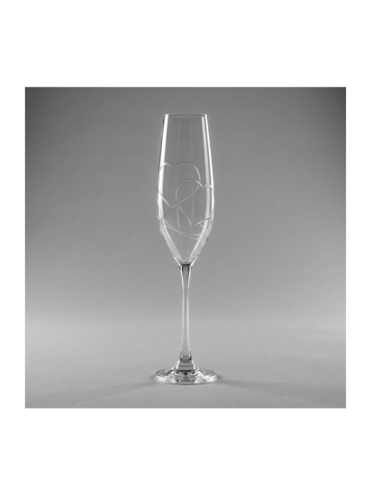 Svatební skleničky na prosecco s broušenými srdci, 2 ks
