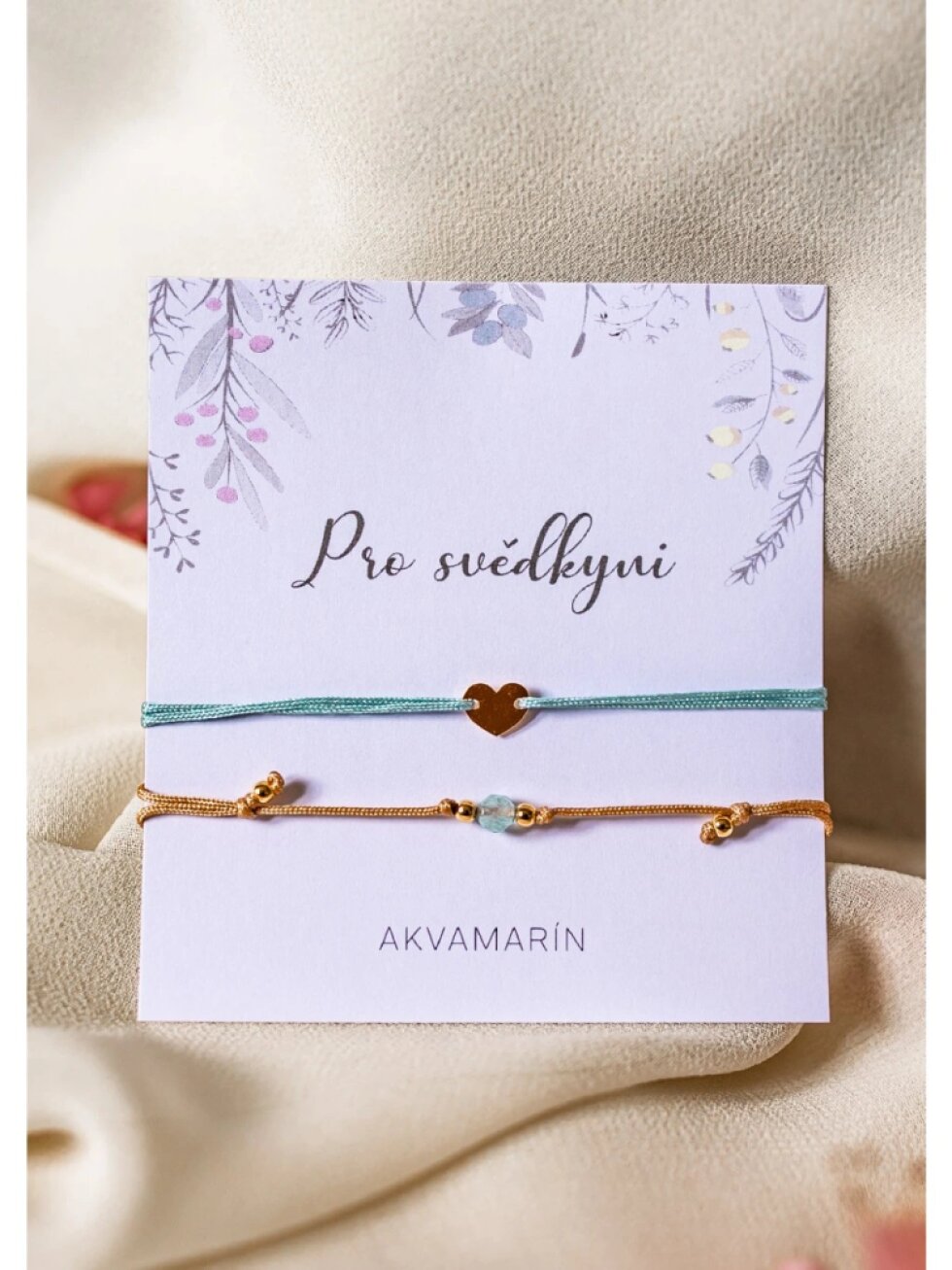 Náramkový set s akvamarín pro svědkyni