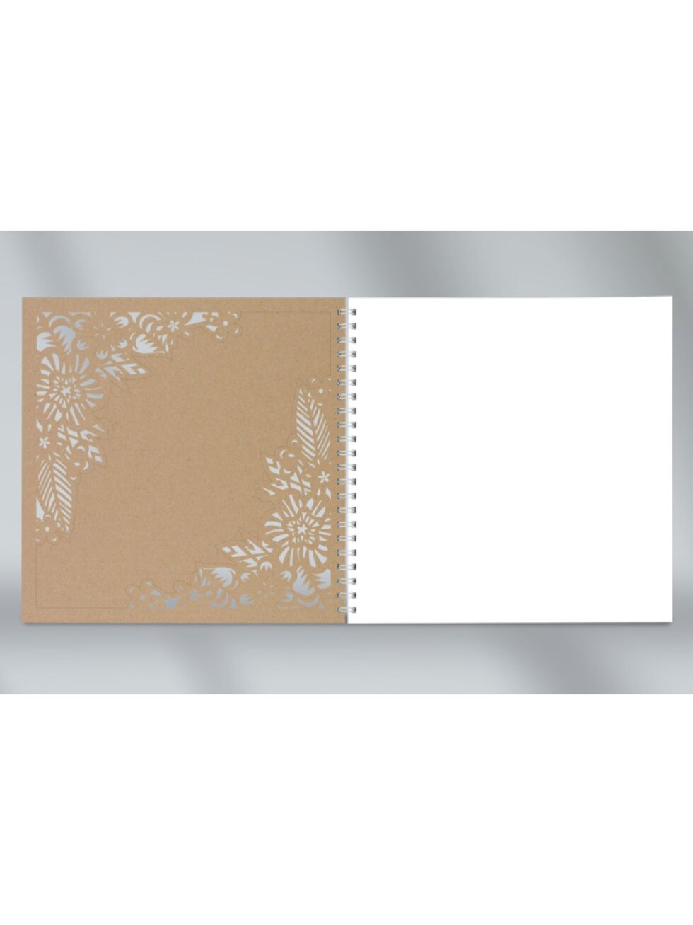 Svatební kniha laser květy – čtvercová, kroužková