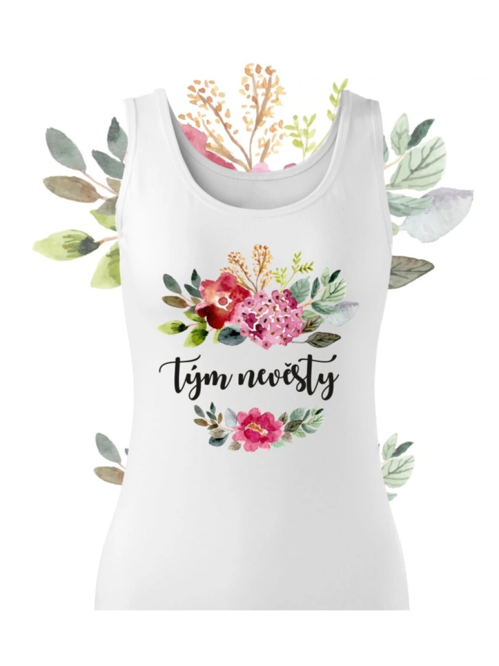 Tílko barevné květy - Tým nevěsty