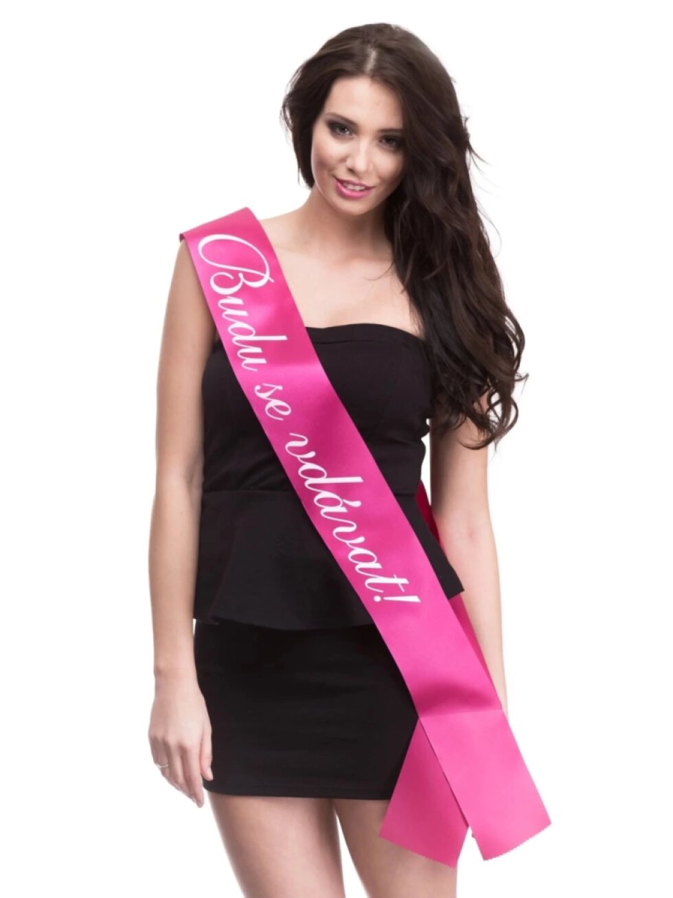 Šerpa taftová tm. růžová - Budu se vdávat!