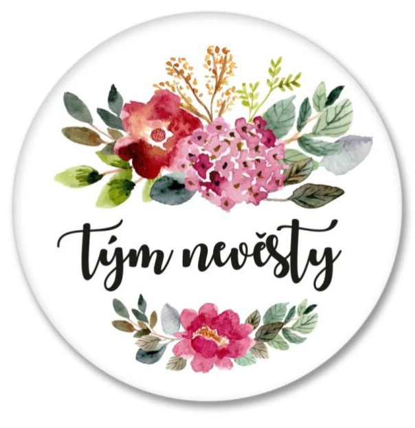 Placka barevné květy- Tým nevěsty