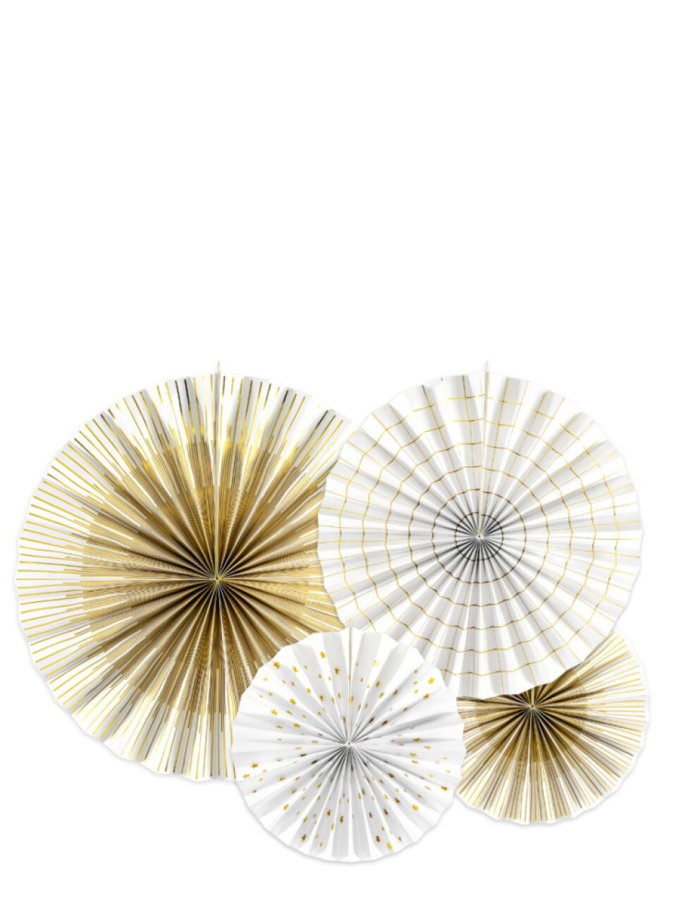 Rozety bílo-zlaté – závěsná dekorace na oslavu