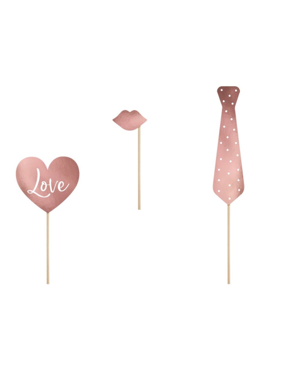 Svatební fotorekvizity rose gold – sada do fotokoutku