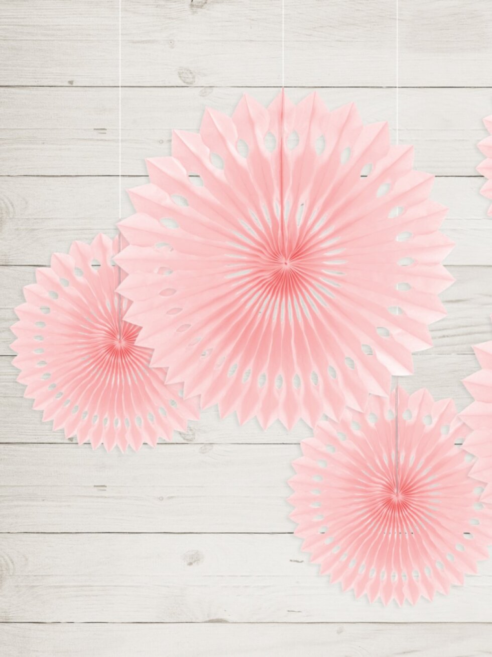 Dekorační papírové rozety – jasně růžové 20 a 30 cm