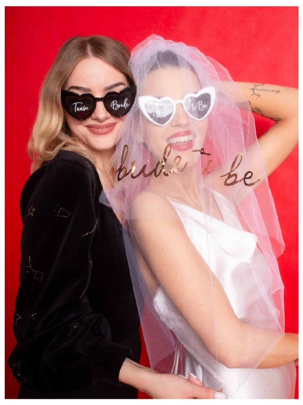 Srdíčkové brýle Team Bride černé