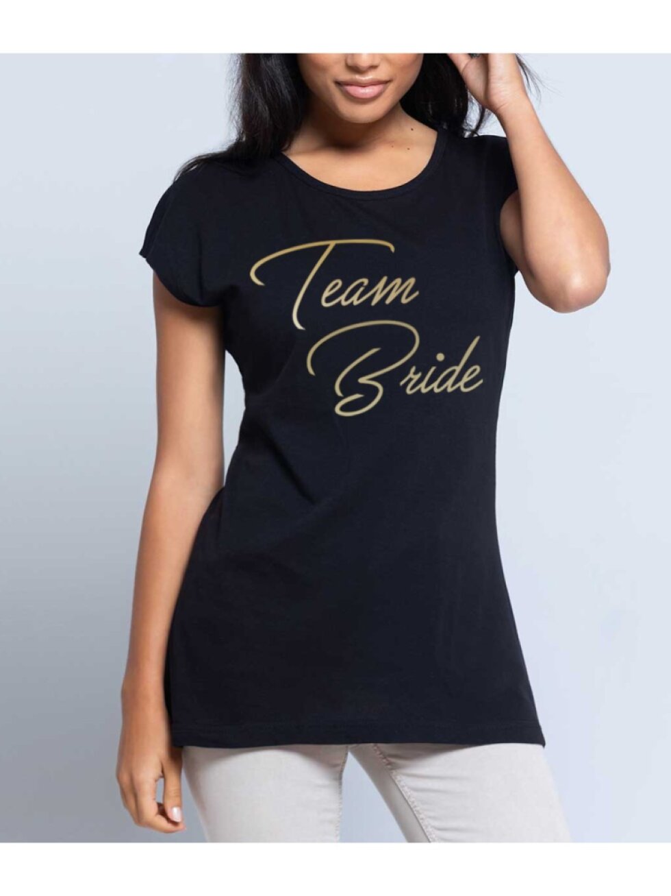 Černé tričko Team Bride- zlatý potisk