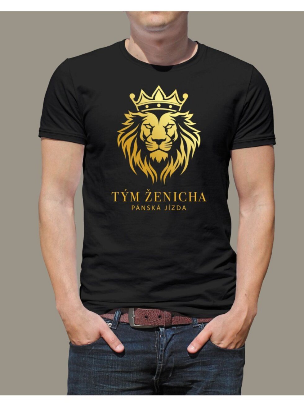 Pánské tričko Tým ženicha - lev