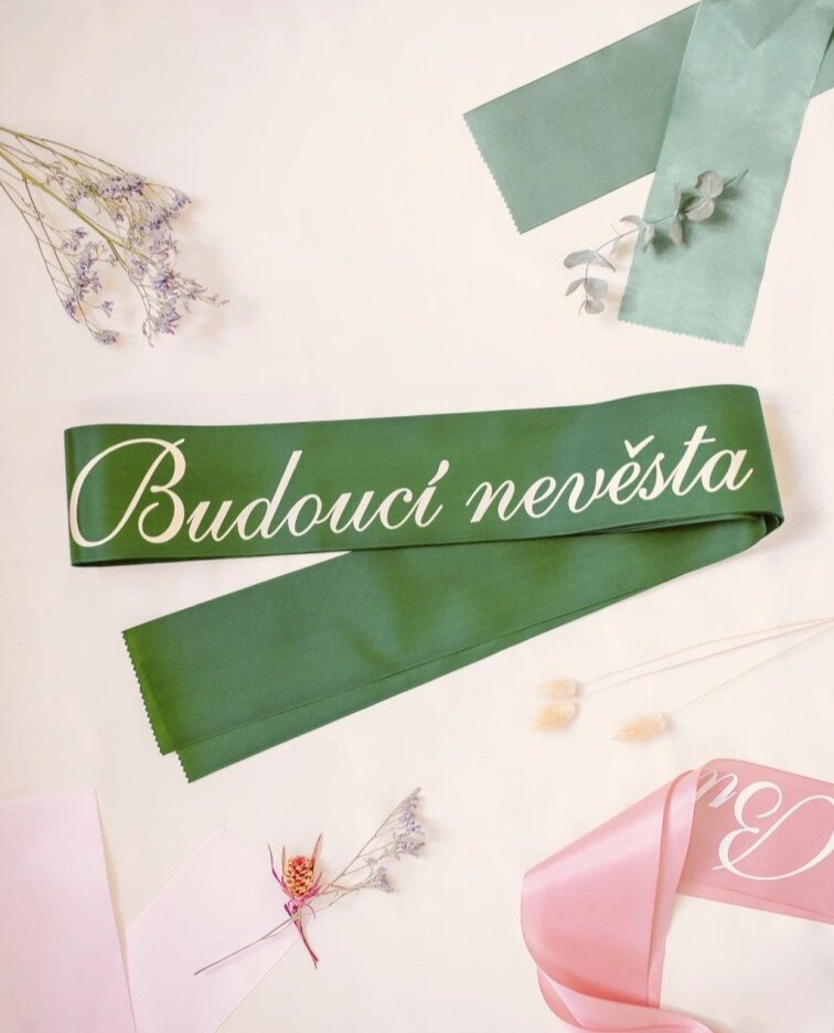 Šerpa taftová tmavě zelená - Budoucí nevěsta