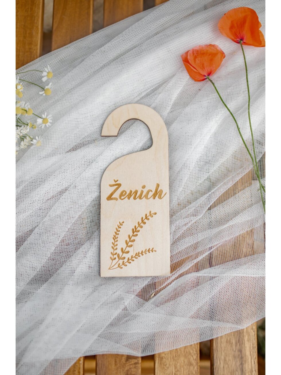 Visačka na dveře květy - ženich/nevěsta