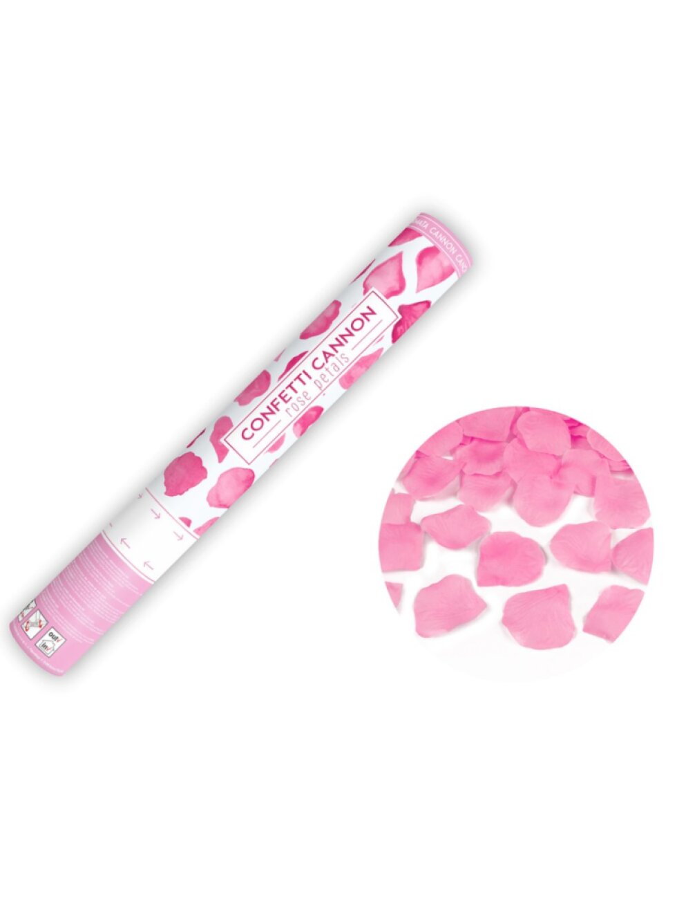 Vystřelovací konfety 40 cm – růžové plátky