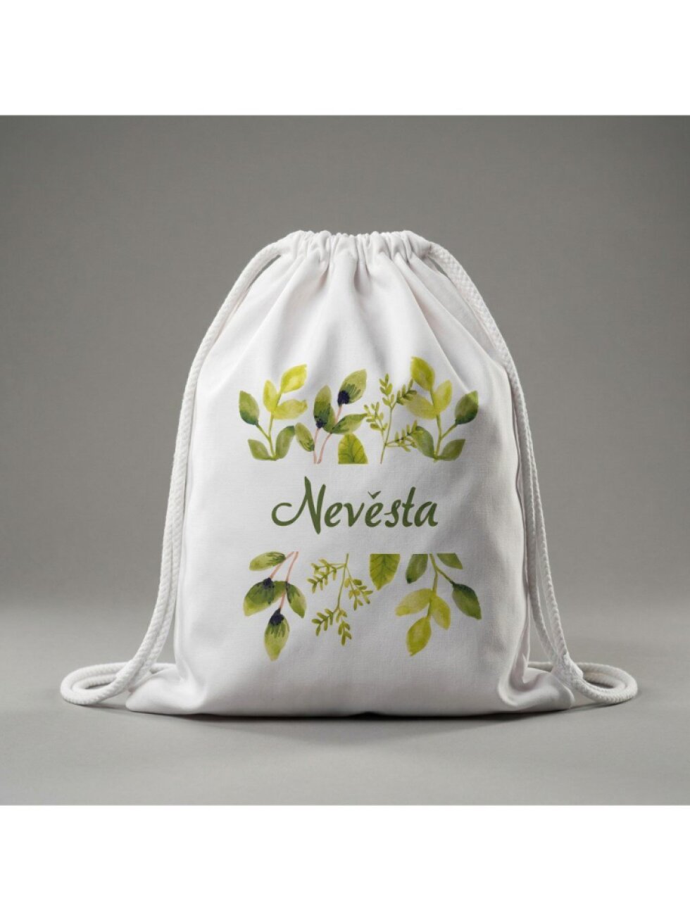 Bílý vak Nevěsta - zelené lístky