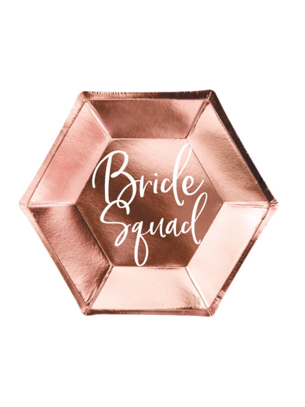 Rosegold talířky Bride Squad – na rozlučku se svobodou