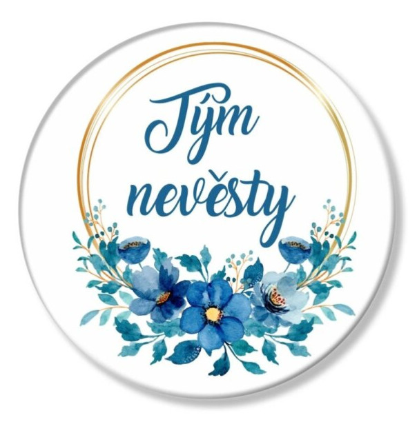 Placka modré květy - Tým nevěsty