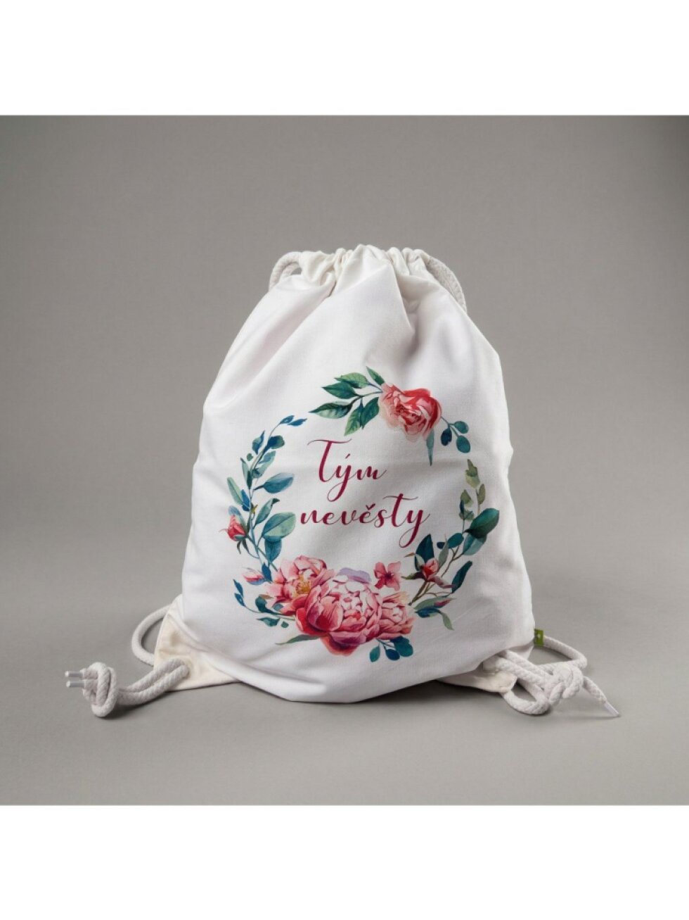 Bílý vak Tým nevěsty - pivoňky