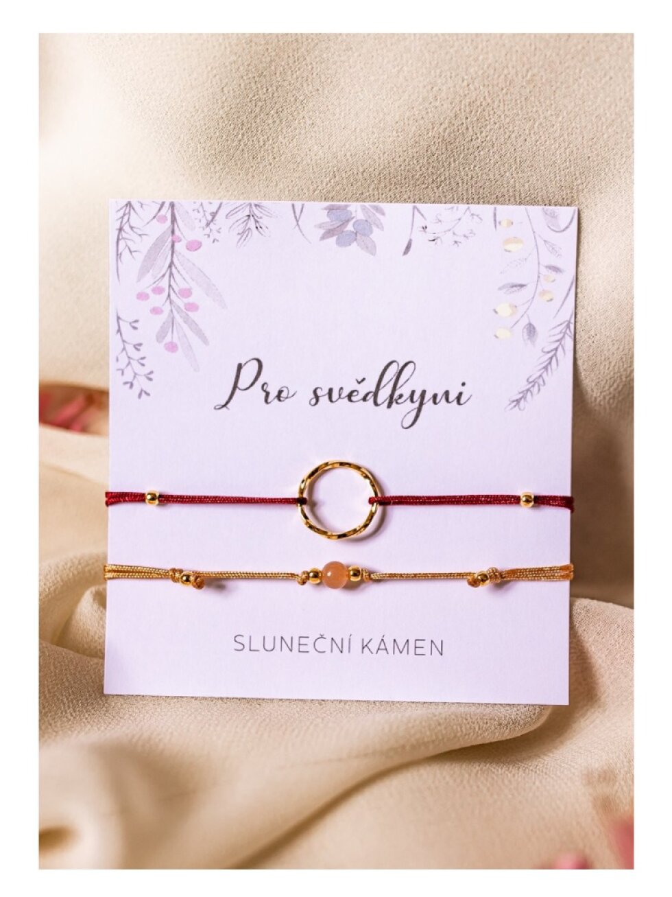 Náramkový set sluneční kámen pro svědkyni