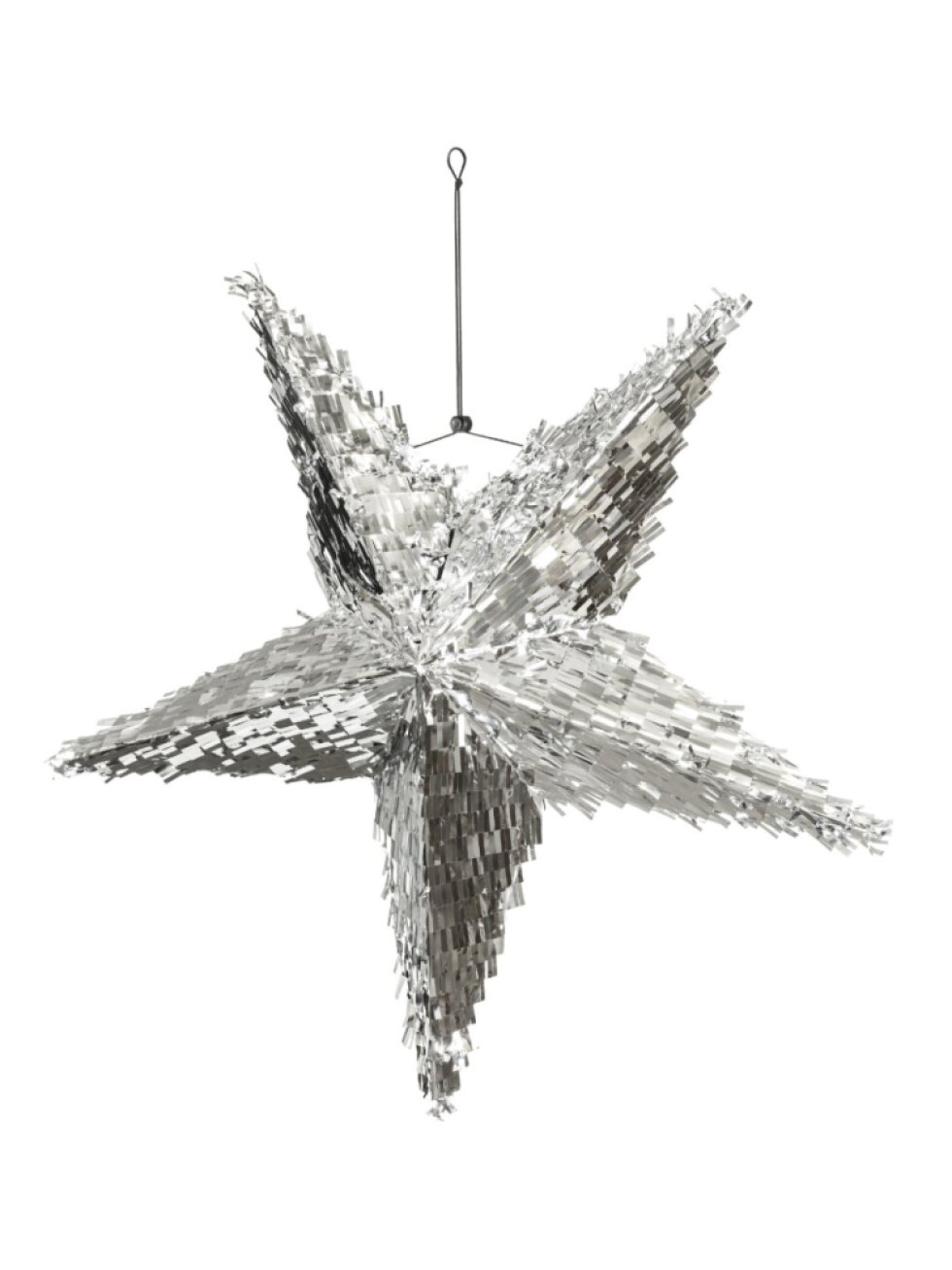 Piñata hvězda stříbrná skládací 68 × 68 × 30 cm