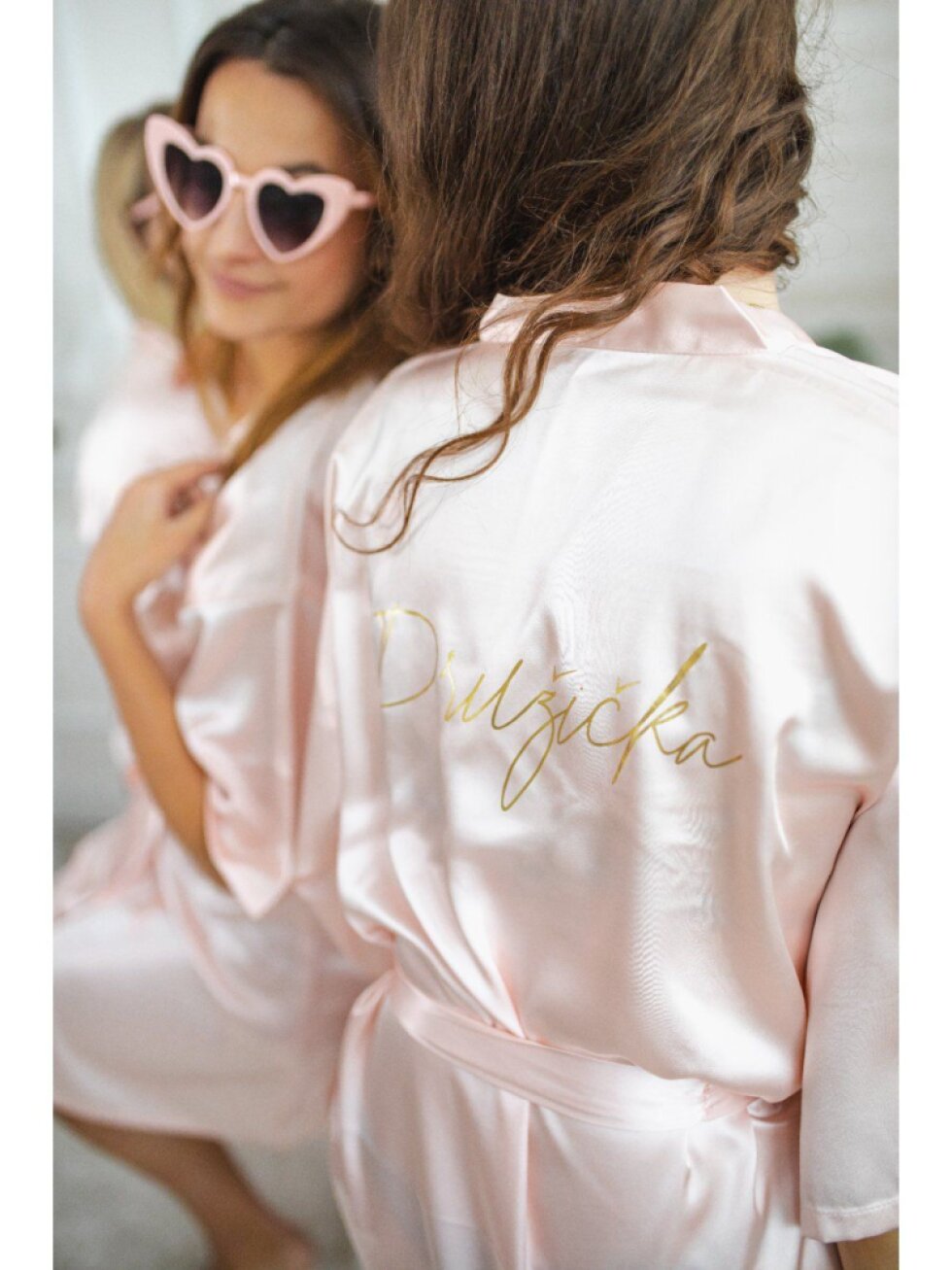 Svatební župan světle růžový - Družička