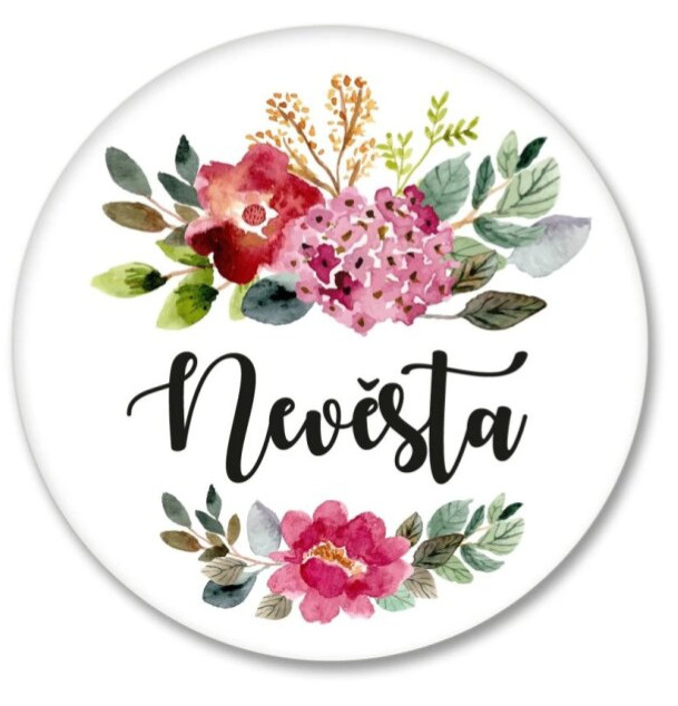 Placka barevné květy - Nevěsta