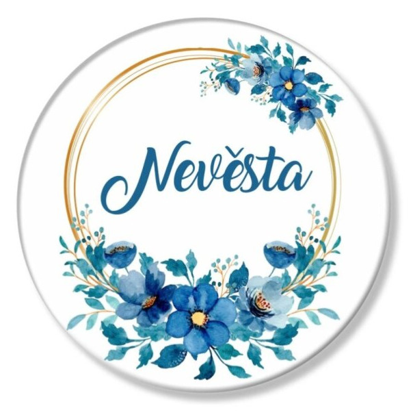 Placka modré květy - Nevěsta