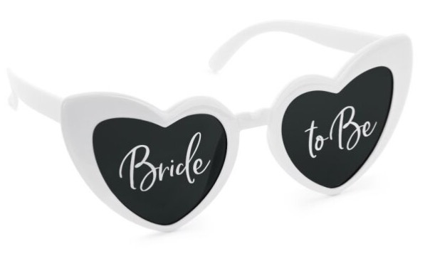 Srdíčkové brýle Bride to Be bílé