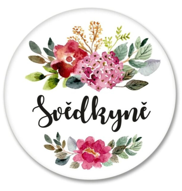 Placka barevné květy - Svědkyně