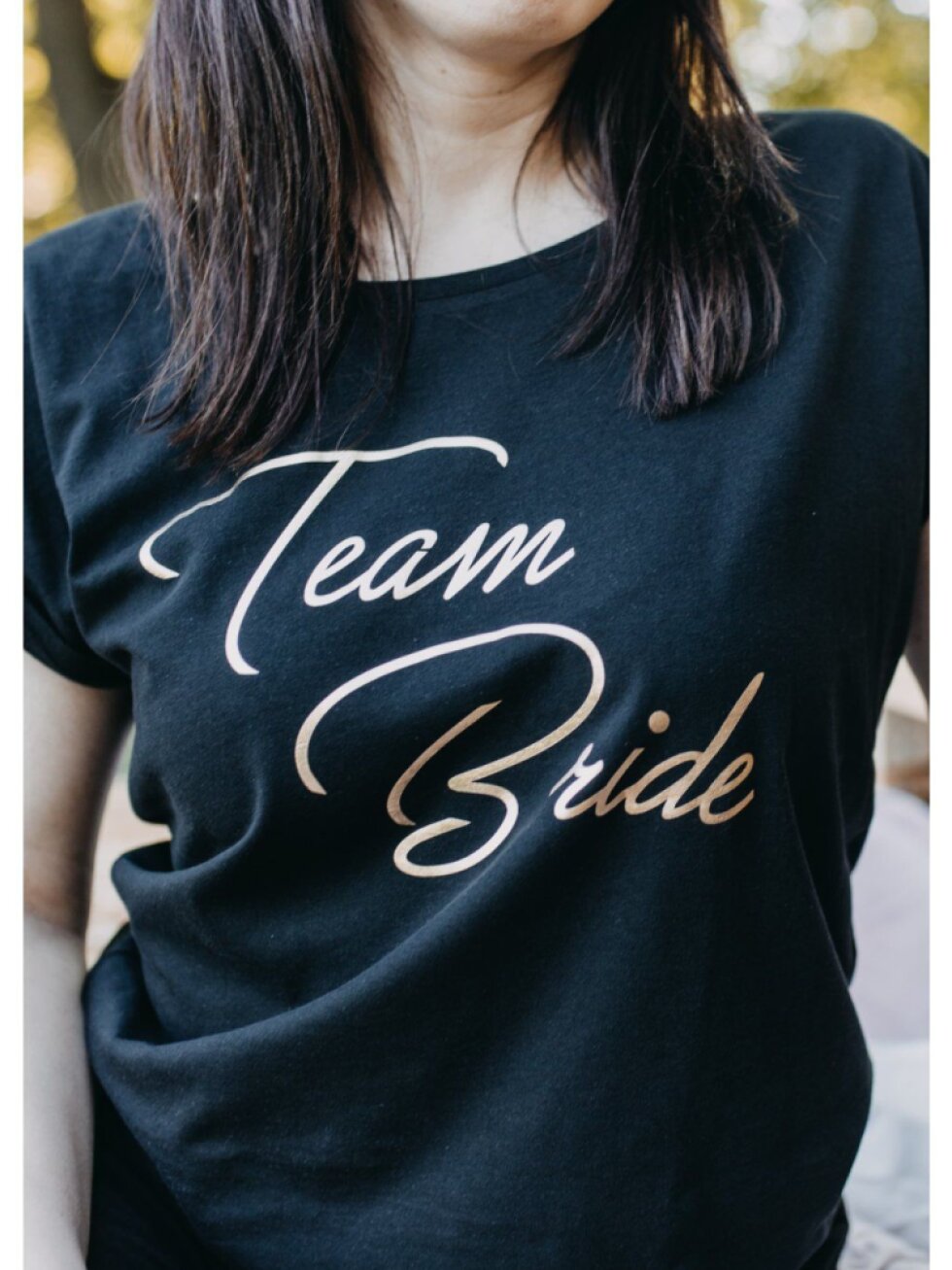 Černé tričko Team Bride- zlatý potisk