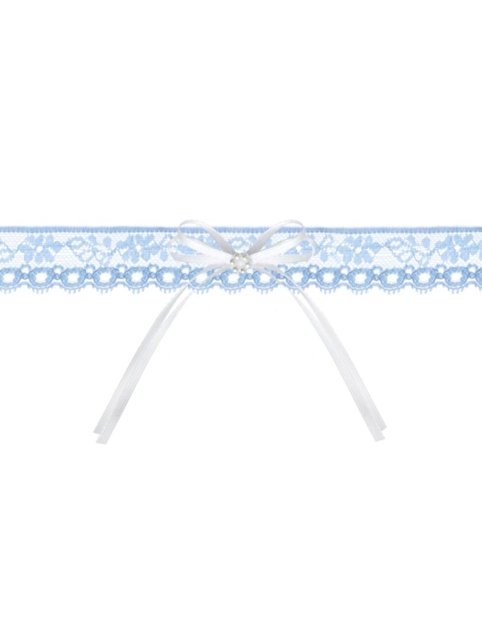 Podvazek pro nevěstu modrý krajkový