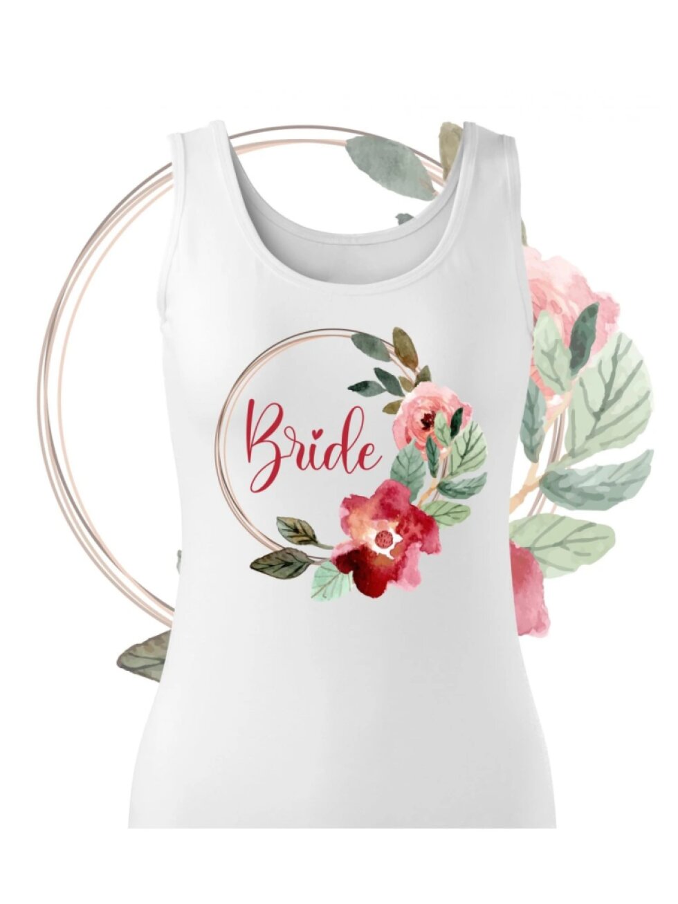 Květinové tílko akvarelový věneček- Bride