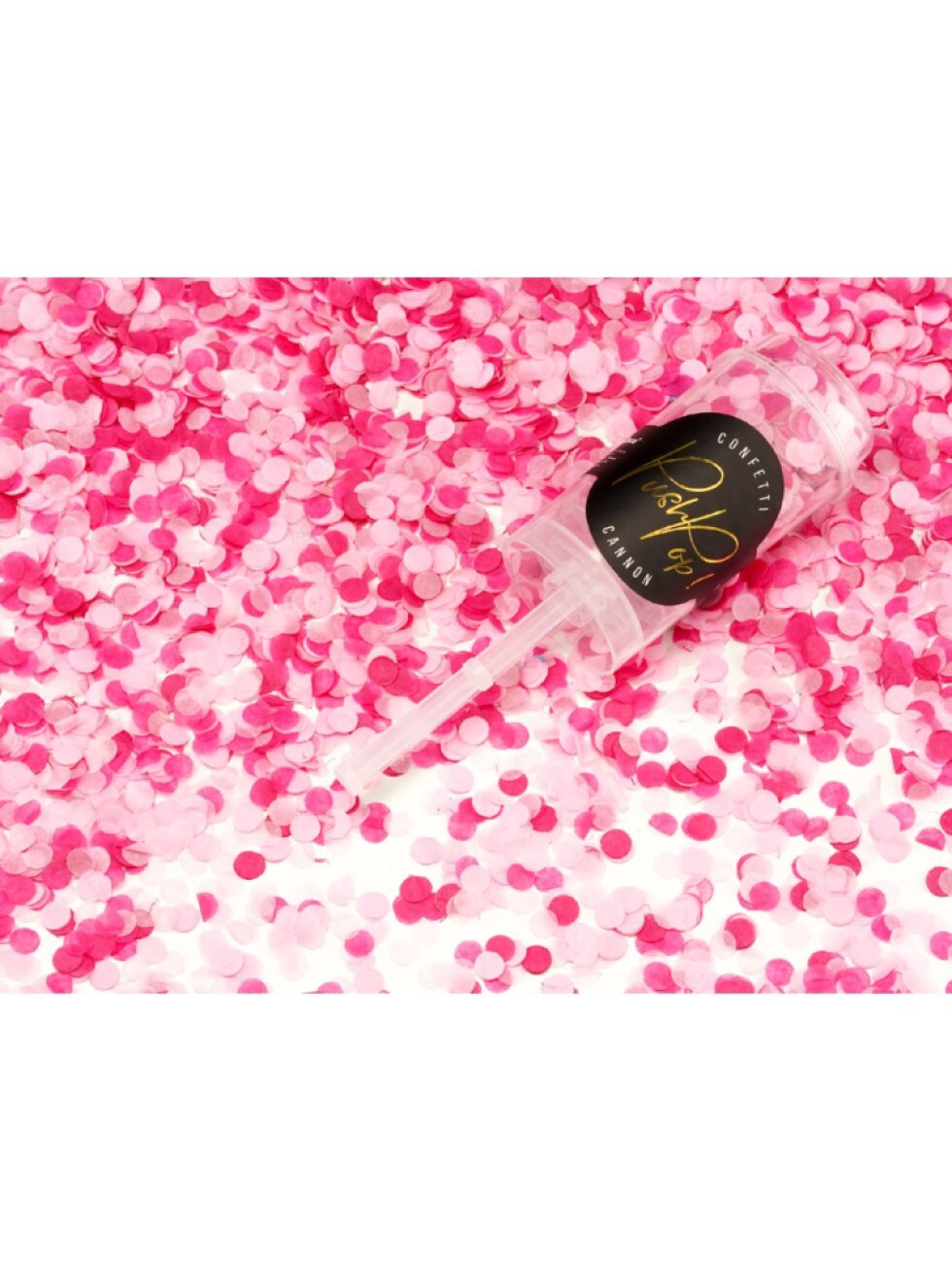 Vystřelovací konfety Push Pop – růžový mix