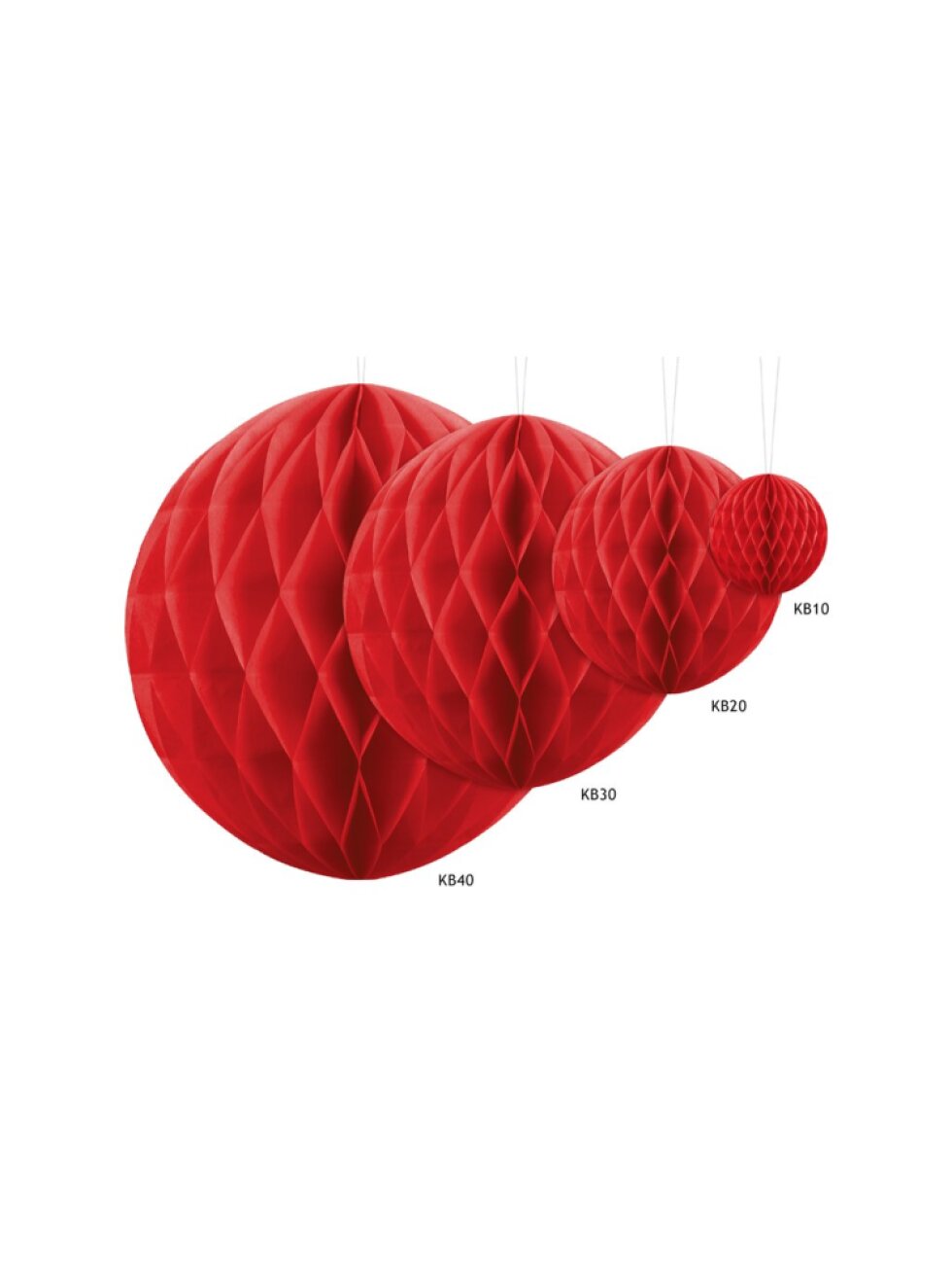 Papírová koule (tissue pom pom) červená – 30 cm