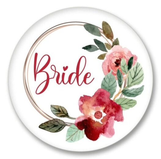 Placka akvarelový věneček - Bride