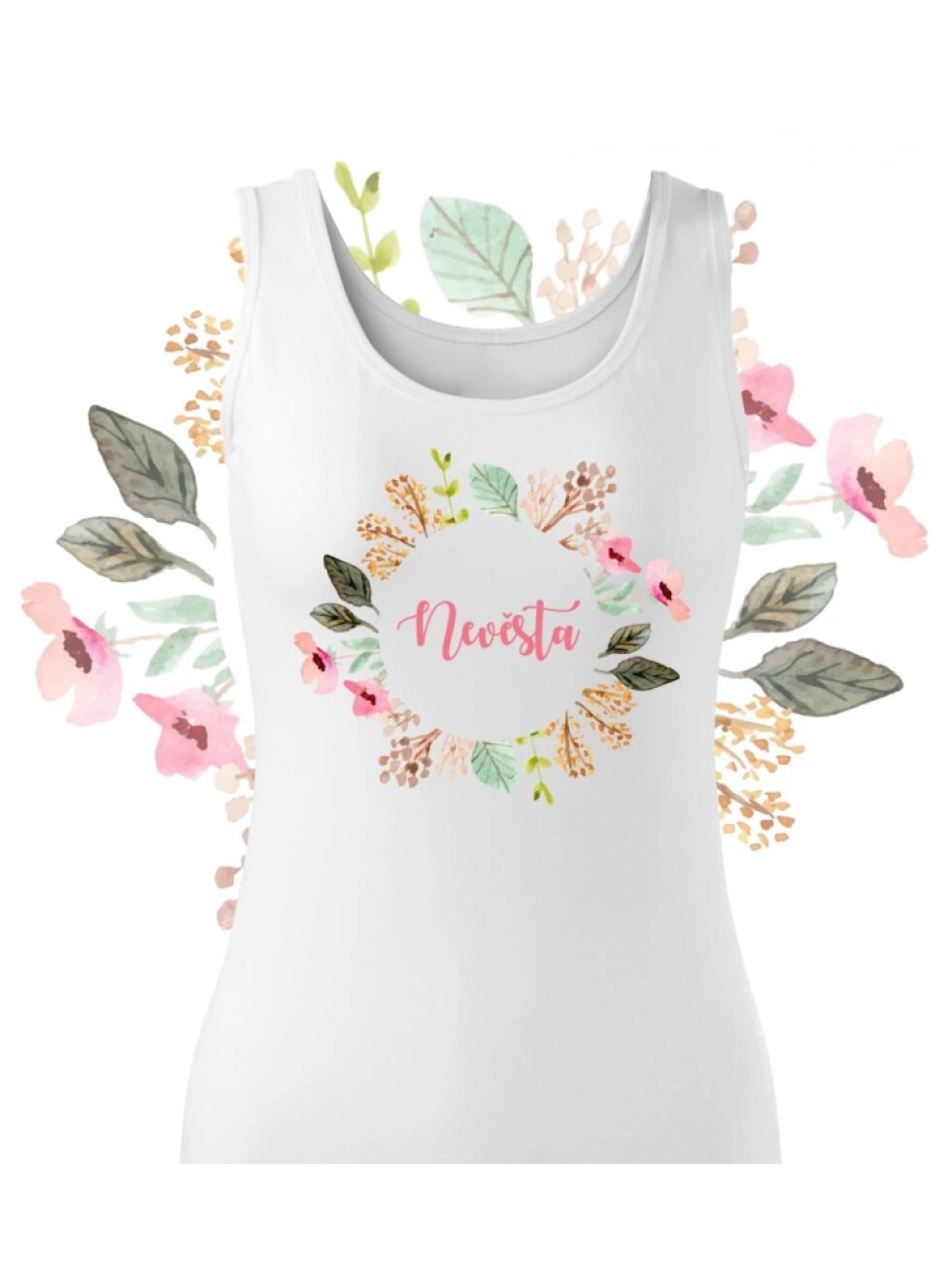 Květinové tílko jemný věneček- Nevěsta