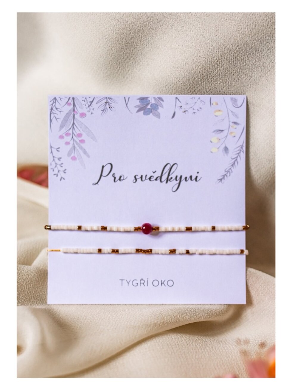 Náramkový set korálkový tygří oko pro svědkyni