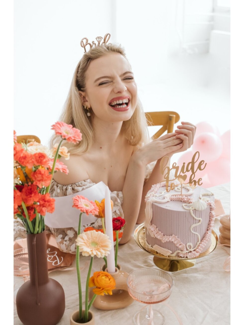 Rosegold čelenka Bride – na rozlučku se svobodou