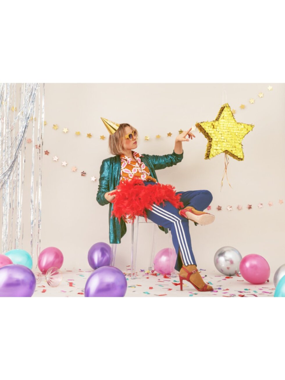Piñata hvězda 44,5 × 42,5 × 9 cm